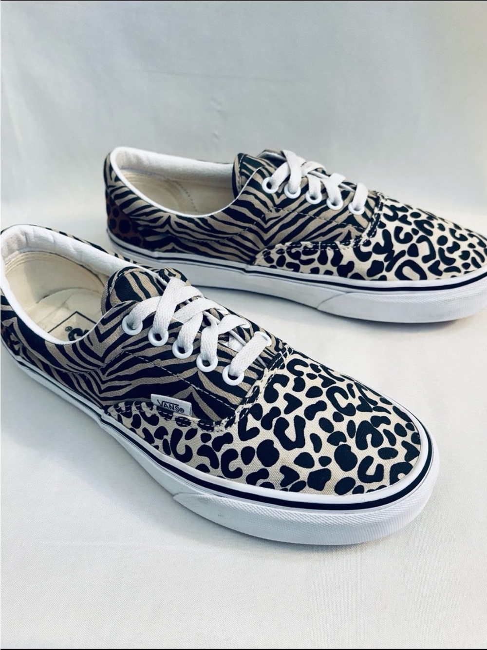 Vans Women's Black and White Animal Print Sneakers - Picture 5 of 10